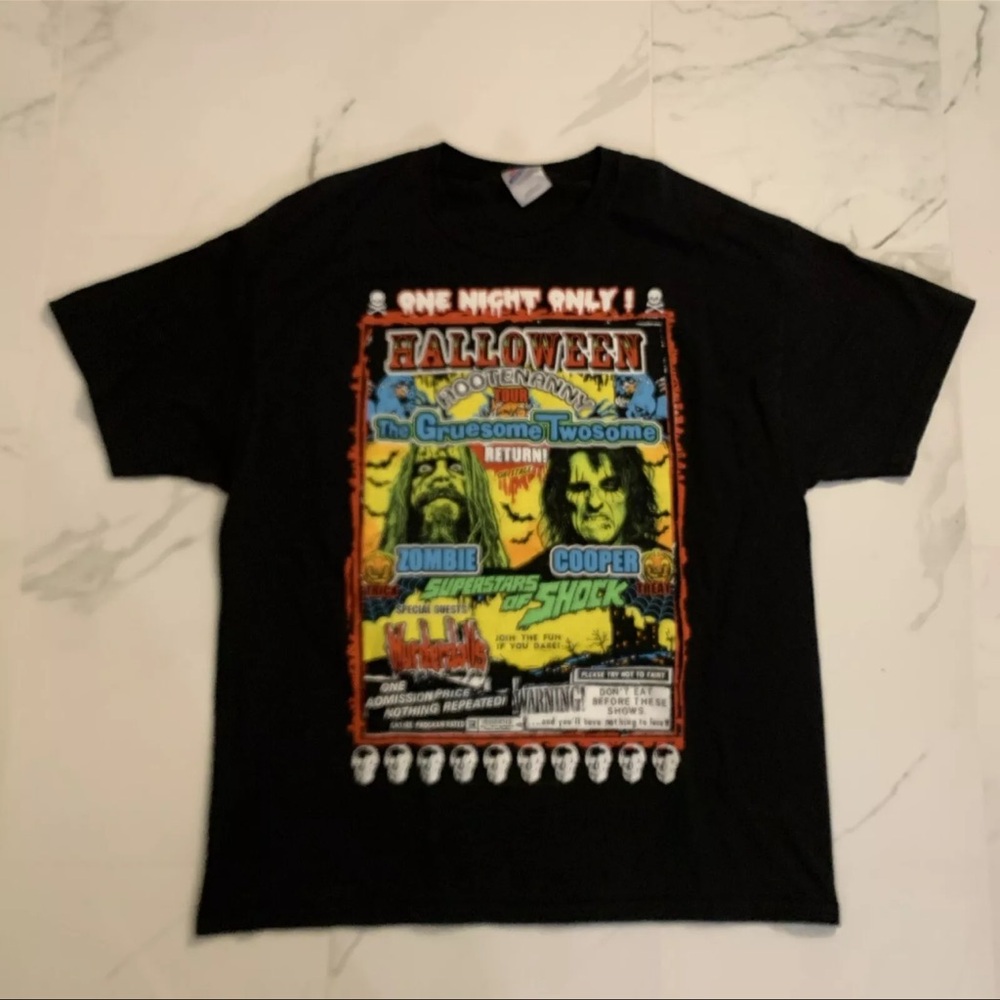2010 Alice Copper, Rob Zombie, Murderdolls Halloween Hootenanny Shirt, Size XL